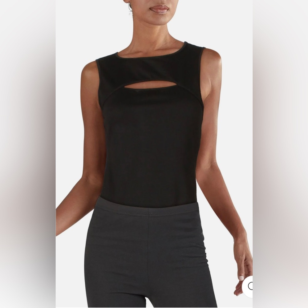 Moa Moa Black Tank Cutout Bodysuit